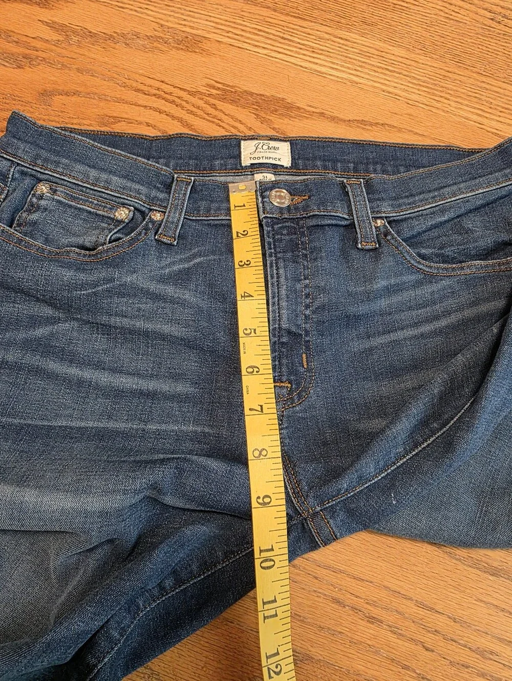 J. Crew Toothpick Skinny Jeans Size 31 Women Mid Wash Stretch Blue Denim Pants